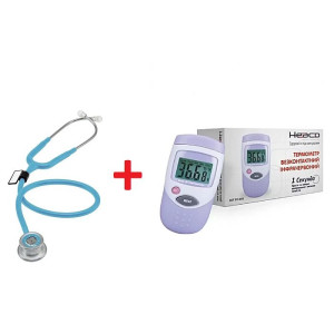 Стетоскоп педіатричний з подвійною головкою MDF 777C-03 + Термометр DT-806 АКЦІЯ ONLINE ONLY / WAYFORPAY