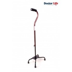 Трость на четырех опорах алюминиевая телескопическая с большой базой Doctor Life 10111 Bronze