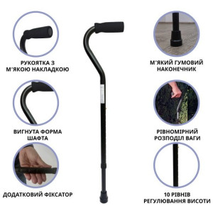 Тростина алюмінієва телескопічна Doctor Life 10100 Black 2