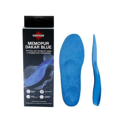Ортопедическая стелька из вспененного полиуретана Memopur Dakar Blue M7327290076