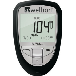 Набір для тестування рівня глюкози, холестерину та сечової кислоти Wellion LUNA trio чорний WELL603TBUAMM