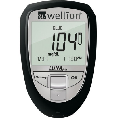 Набір для тестування рівня глюкози, холестерину та сечової кислоти Wellion LUNA trio чорний WELL603TBUAMM