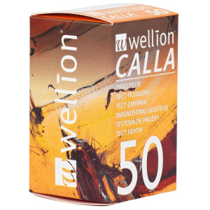 Тест полоски для тестирования уровня глюкозы в крови Wellion CALLA WELL915, 50 штук