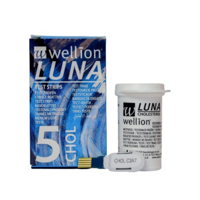 Тест смужки для тестування рівня холестерину в крові Wellion Luna WELL611CHOL, 5 штук 2