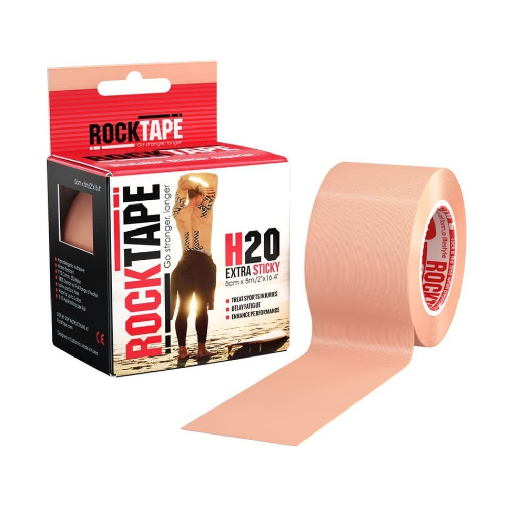 Эластичный кинезиологический пластырь ROCKTAPE Н2О (водостойкий) 5см*5 м (Beige)