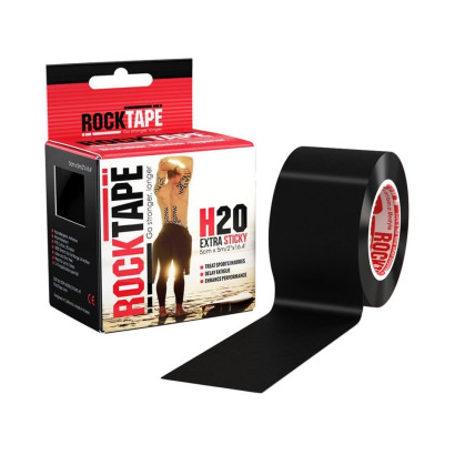 Эластичный кинезиологический пластырь ROCKTAPE Н2О (водостойкий) 5см*5 м (Black)