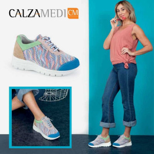 Туфлі ортопедичні спортивні жіночі CALZAMEDI Diabetic 0765 (різнокольорові) 2