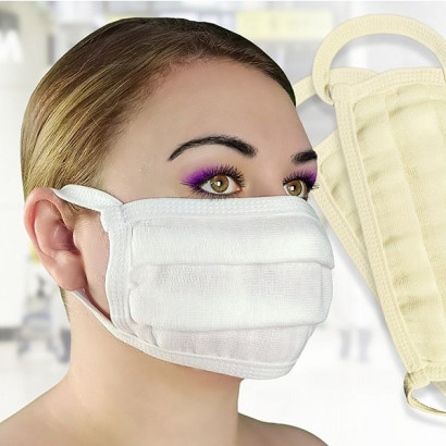 Маска марлева медична (восьмишарова) багаторазова нестерильна с зав’язками ММЗ90