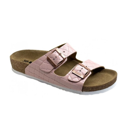 Ортопедические шлепанцы женские Leon 4010 розовая клетка