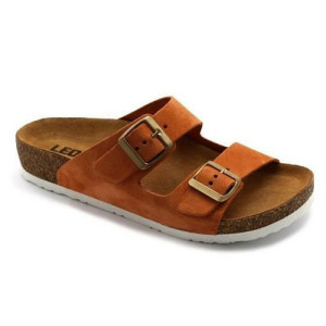 Ортопедические шлепанцы женские Leon 4010 оранжевый велюр