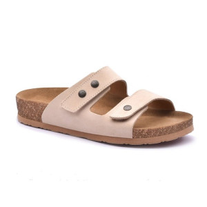 Ортопедические шлепанцы женские Leon 4050 бежевый велюр