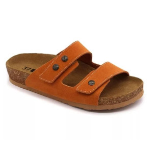 Ортопедические шлепанцы женские Leon 4050 оранжевый велюр