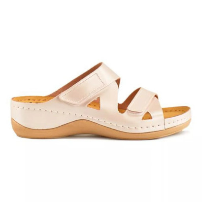 Ортопедичні жіночі шльопанці Leon 906 перламутрові