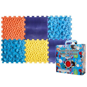 Акупунктурний масажний килимок "Пазли. Морський" 6 елементів Olvi 09713
