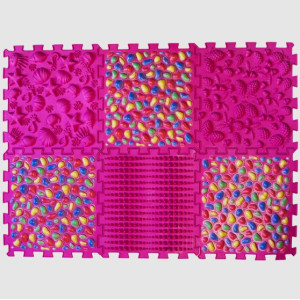 Коврик массажный Ортек "Пазлы Микс" 6 элементов "Цветная Галька" Olvi 11361