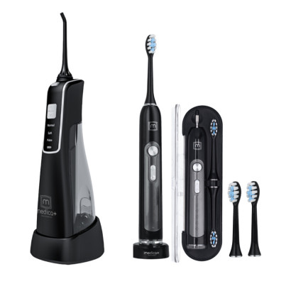 Набір Портативний іригатор MEDICA+ Prowater Clean 7.0 + Ультразвукова зубна щітка MEDICA+ PROBRUSH 9.0 black