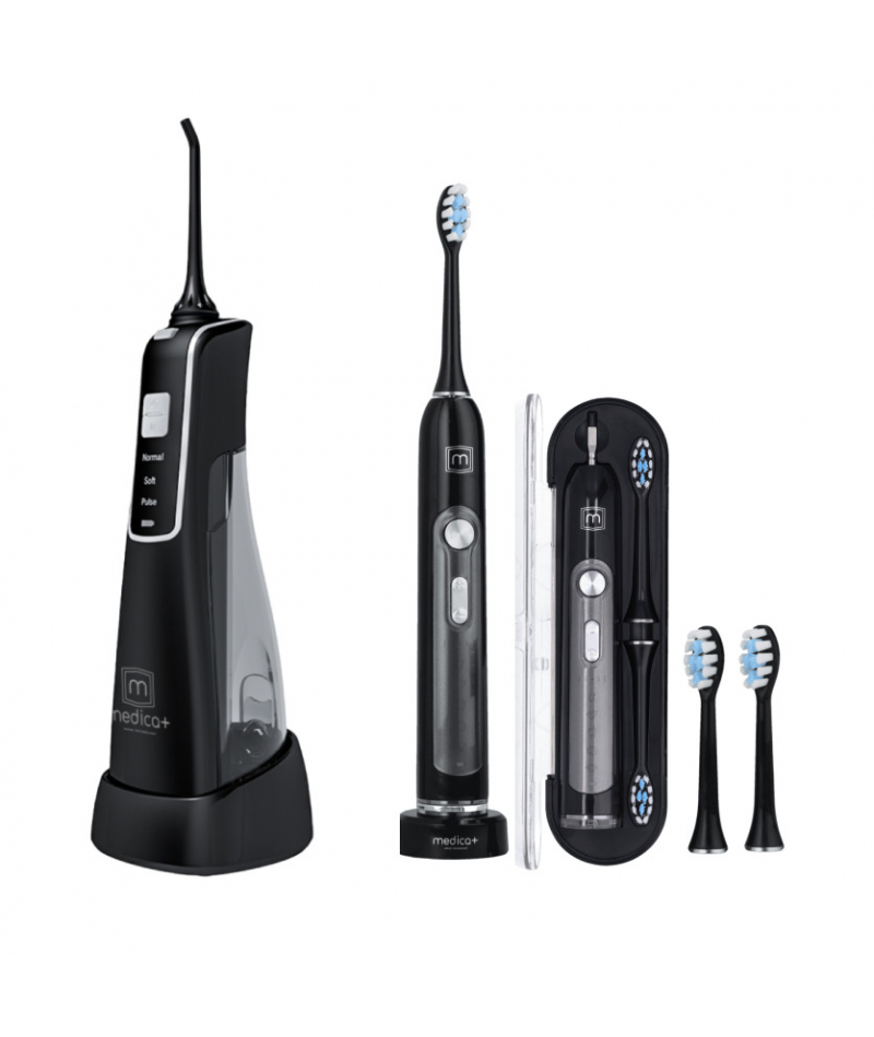 Набор Портативный ирригатор MEDICA+ Prowater Clean 7.0 + Ультразвуковая зубная щетка MEDICA+ PROBRUSH 9.0 black