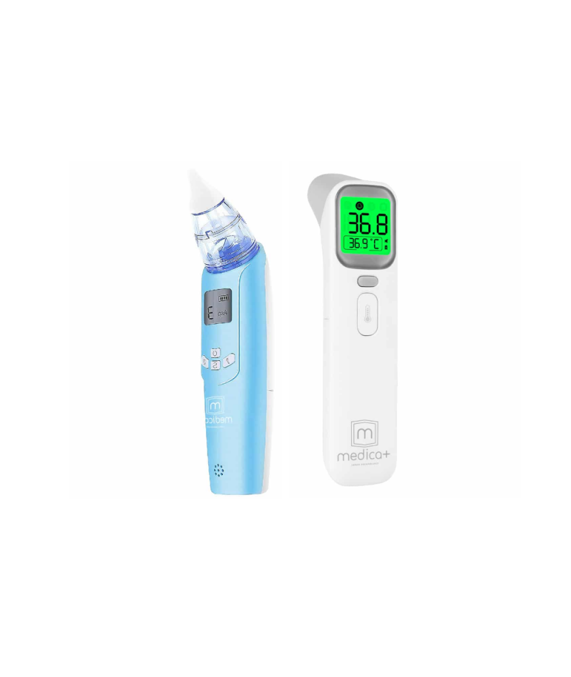 КОМПЛЕКТ 2 В 1: БЕСКОНТАКТНЫЙ ТЕРМОМЕТР 7.0 + НАЗАЛЬНЫЙ АСПИРАТОР 7.0 ( ЯПОНИЯ )
