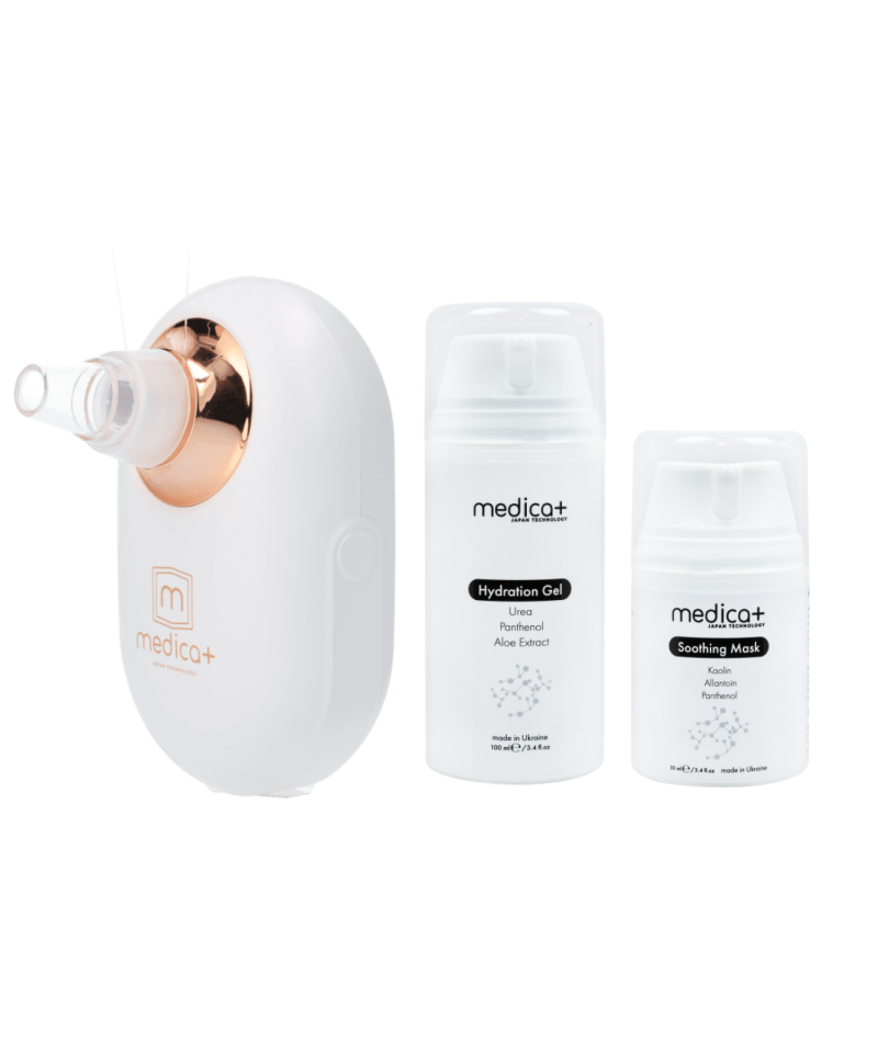 Набор Вакуумный очиститель кожи и пор SKINCLEANER 7.0 + Гидратирующий гель Hydration Gel + Успокаивающая маска для лица Soothing Mask