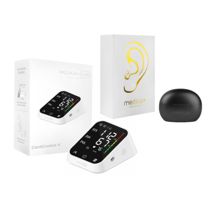 Набор универсального Тонометра Medica+ LUX CardiControl X + Универсальный слуховой аппарат Medica+ Sound Control 15