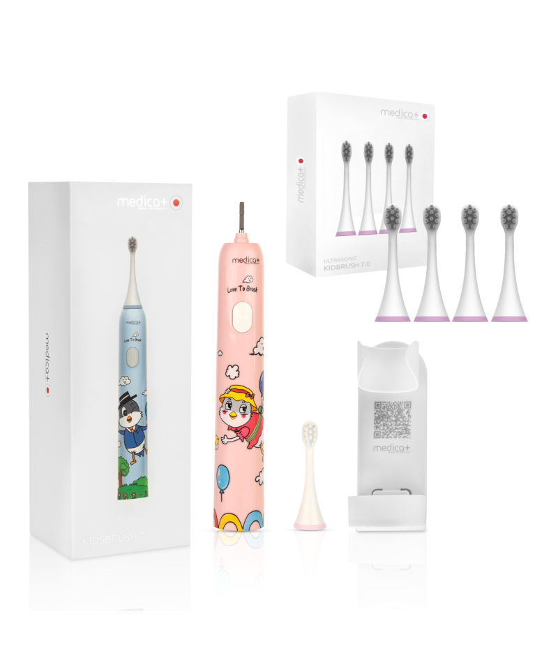 Звукова зубна щітка Medica+ KidsBrush 7.0 Pink + Насадки (4 шт)