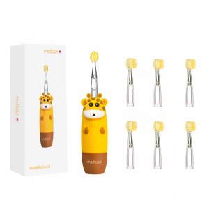 Детская зубная щетка MEDICA+ KidsBrush 2.0 Yellow + Насадки (6 шт)