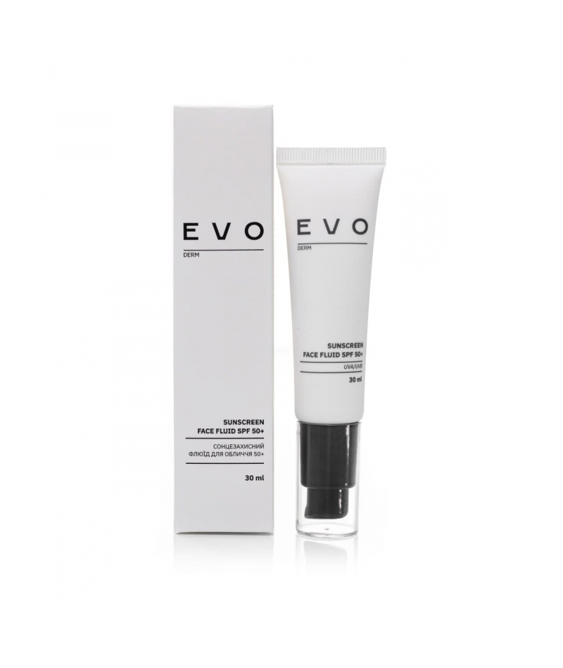 EVO derm Солнцезащитный флюид для лица SPF 50+, 30 мл
