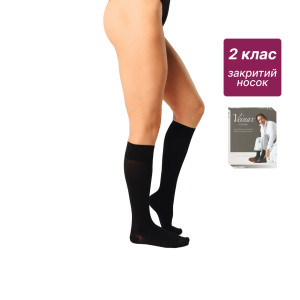 Гольфи компресійні медичні чоловічі 2 клас стандартні (чорні) Cotton Бавовна