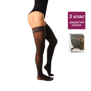 Панчохи компресійні медичні 3 клас (чорний) стандартні Microtrans Мікрофібра