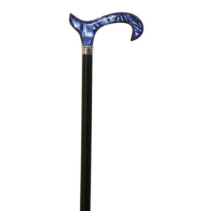 Трость из черного бука с синей рукоятью Derby из метакрилата Garcia 231