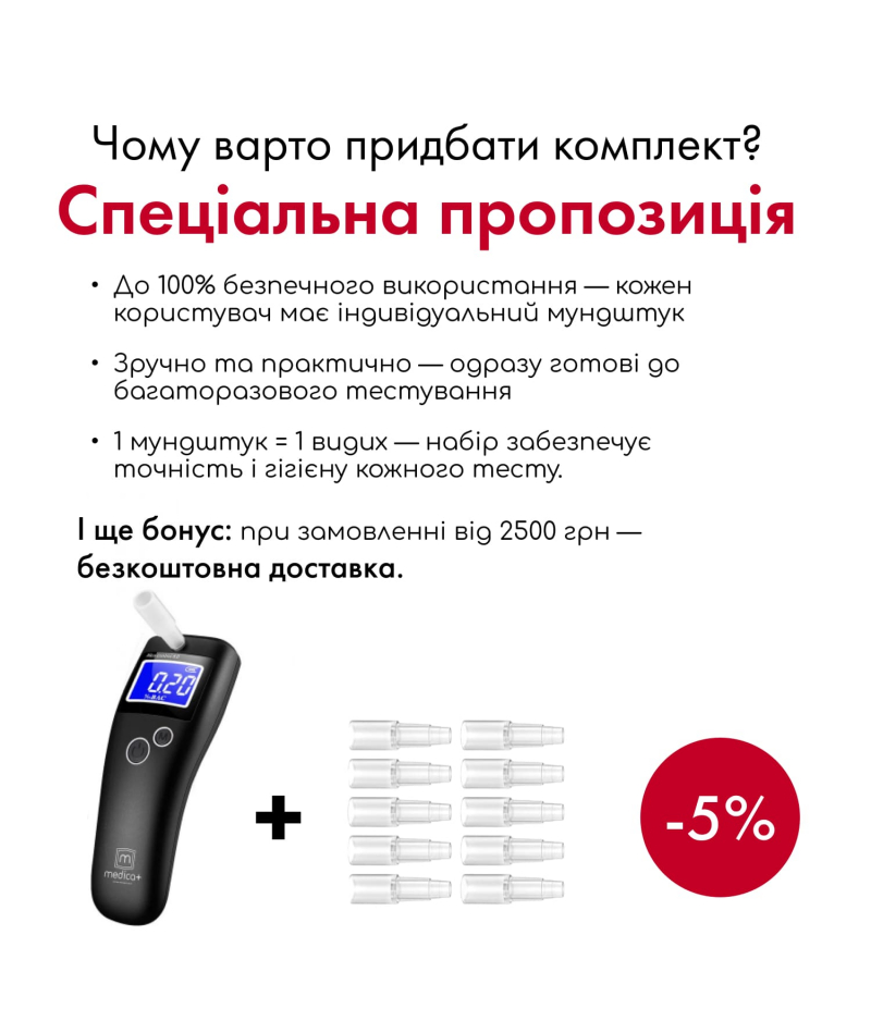 Алкотестер MEDICA+ Alco Control 8.0 - 8