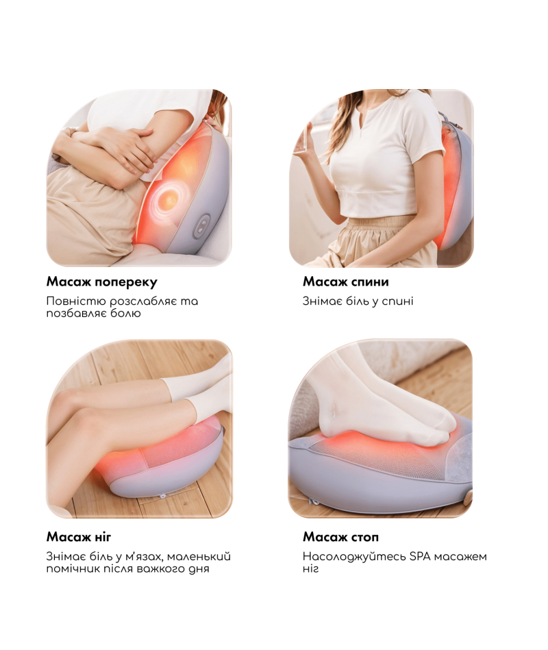 Масажер-подушка MEDICA+ MassPro 11 (Шиацу для шиї, талії, плечей, попереку та спини) - 9