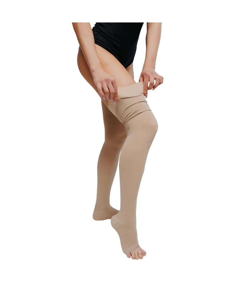 Панчохи компресійні медичні 2 клас COMPRESSANA NOVA 0281, відкритий носок, A-G/H (шовковий) - 5